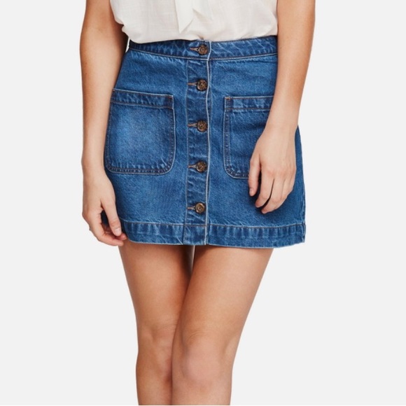 Free People Jean “Don’t Get Me Wrong” Skirt - Picture 1 of 3